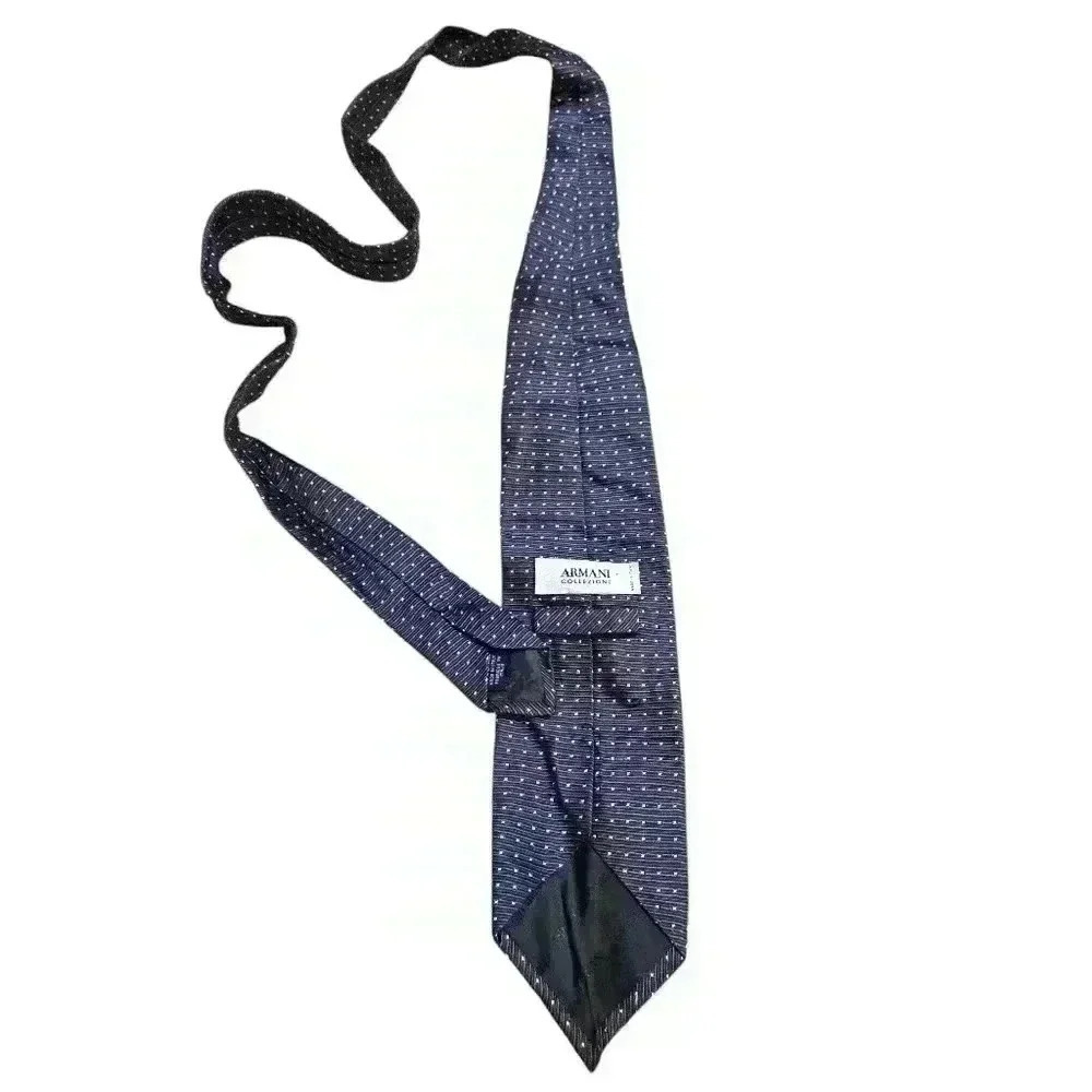 Armani Collezioni Men's Tie Gray Made in Italy 100% Silk #013 - Picture 4 of 7
